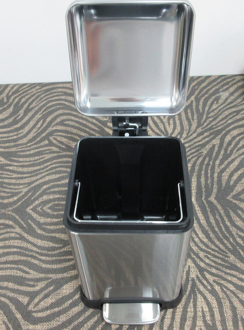 Квадратне сміттєве відро Mixxus Style-TC0106 з плавним закриванням 6 л, нержавіюча сталь Харків - фото 17