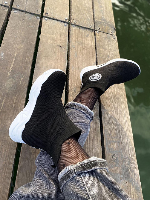 No brend Кросівки жіночі Q-7 чорні (весна-літо, сітка) (3172) Коломия - фото 2