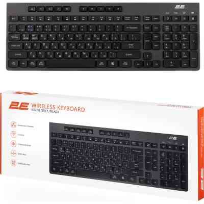 Клавіатура 2E KS280 Wireless/Bluetooth Black-Gray (2E-KS280WBGR_UA) Вінниця
