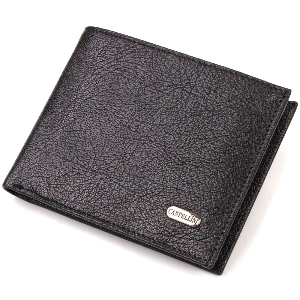 Бумажник для мужчин без застежки из натуральной кожи CANPELLINI 21764 Черный Киев - изображение 1