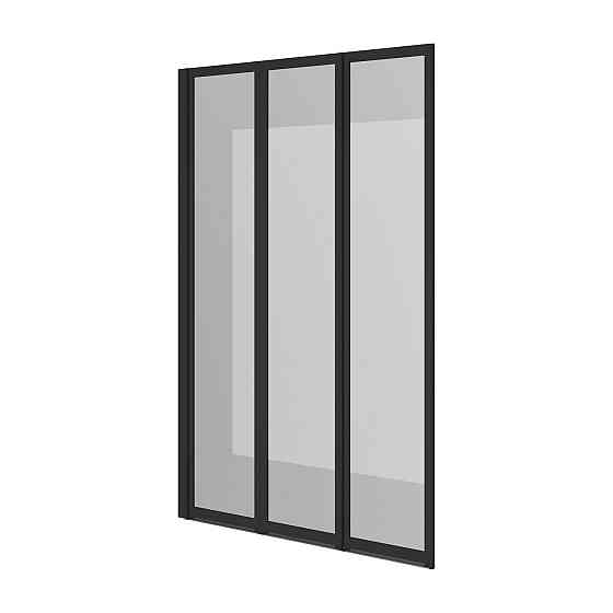 Шторка на ванну трехэлементная Style 1000х1500мм (left) black matt, стекло 4мм clear Киев