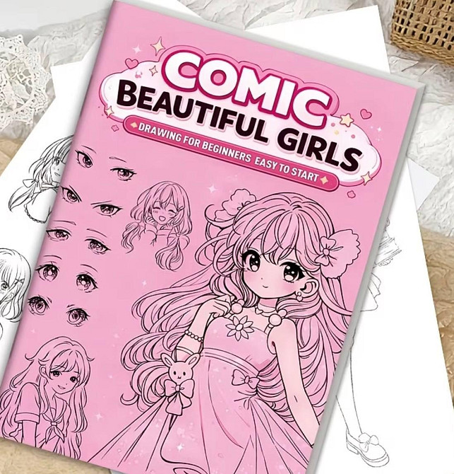 Книга для рисования аниме девушки Comic Beautiful Girls 32 стр 26×18 см — для начинающих Киев - изображение 5