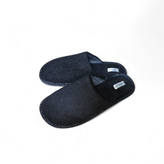 Мужские домашние тапочки закрытый носок черные тм 