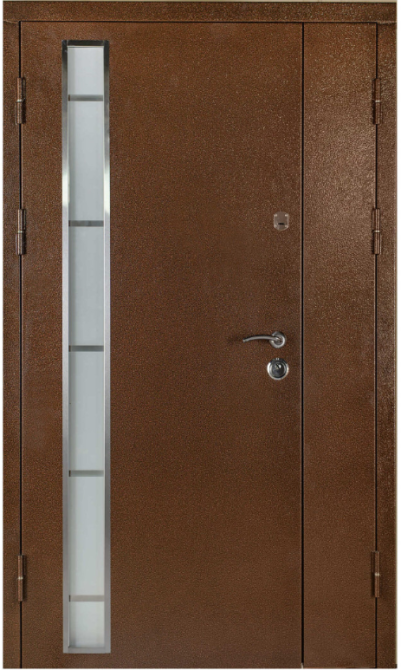 Двері вхідні Артіз ПРЕСТИЖ ПВХ Дуб бронзовий+склопакет 1200х2050 мм Київ - фото 1