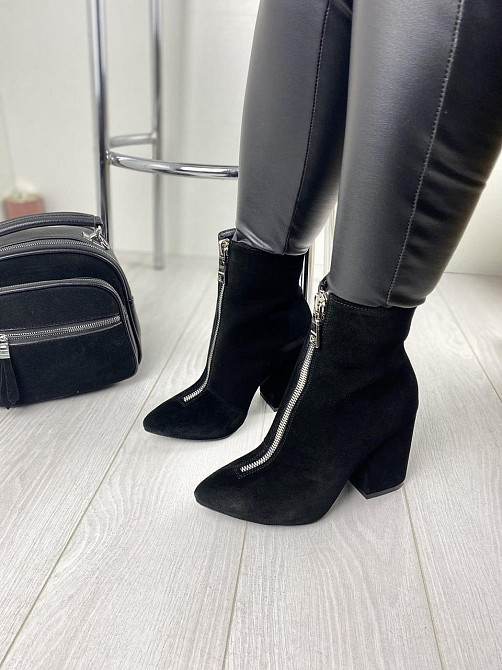 Черевики жіночі TWO STEPS чорні замша натуральна каблук 9.5см 36-40 (2728) Коломия - фото 1