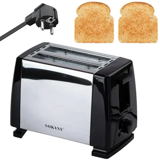Тостер HJT-016 600-700 Вт с лотком для крошек, кнопкой выключения и равномерным поджариванием хлеба Одесса - изображение 2