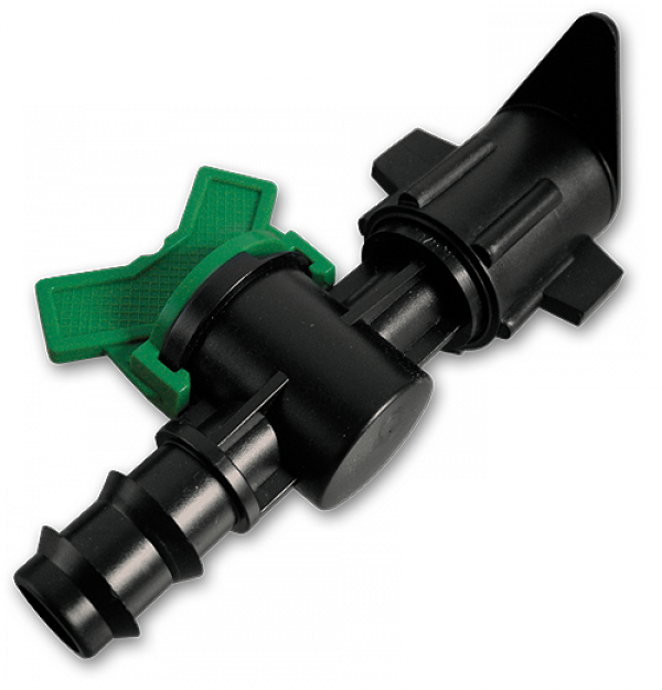 Старт-конектор в плаский шланг з мінікраном / штуцер для трубки 16мм, DSWZ15-16L Київ - фото 1