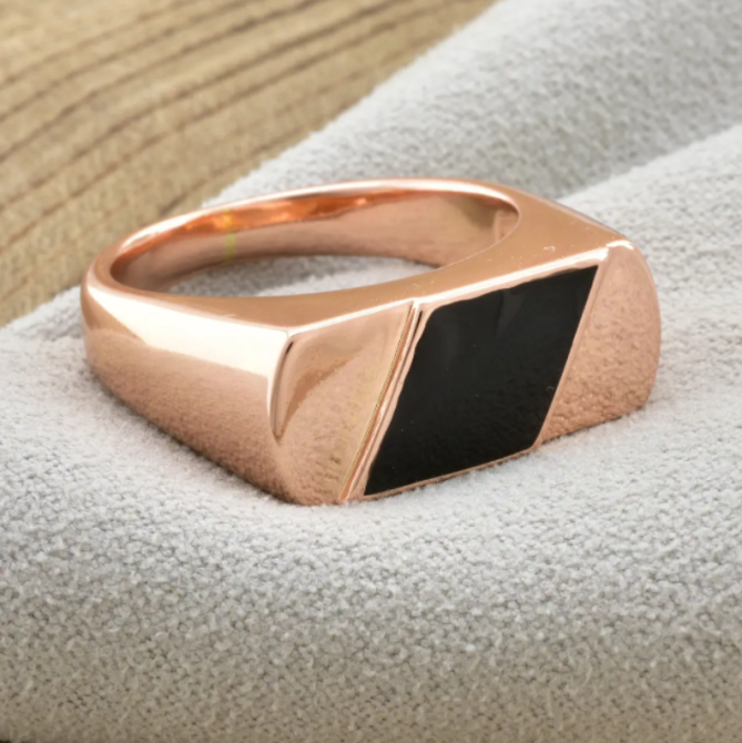 Печатка Xuping 13721, черная эмаль, позолота РО, размер 20, вес 8,5 г, мужская Киев - изображение 4