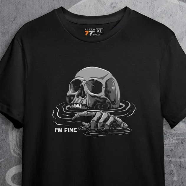Футболка чоловіча з  принтом I'm Fine Розмір 48 Anime0111 Дніпро - фото 4