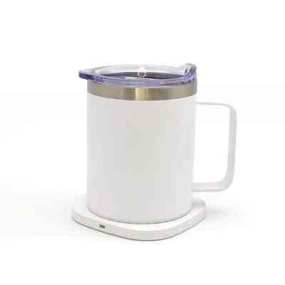 Термокружка TheGeneral з підігрівом та бездротовою зарядкою ThermoHub 15W з LED індикатором біла (40021321-08) Вінниця