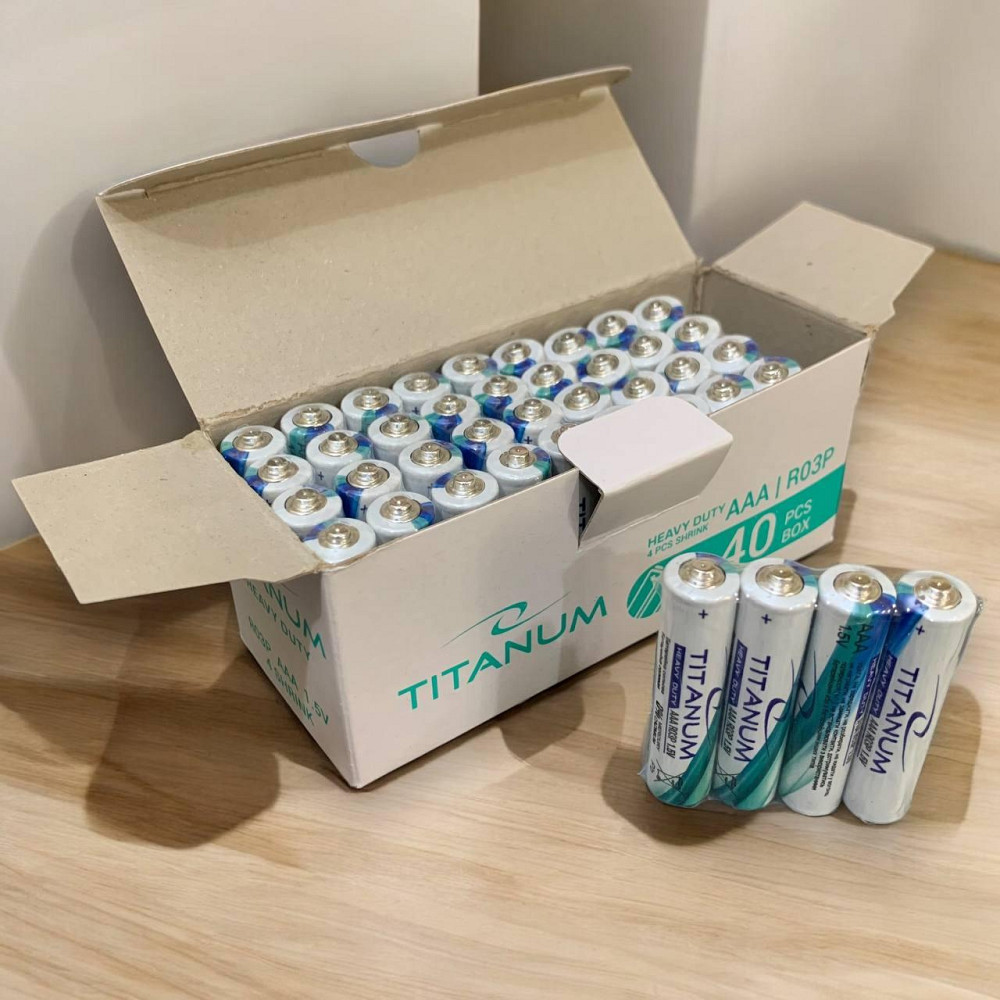 Батарейки TITANUM AAA R3 солевые 40 шт — мини пальчиковые батареи для пультов, часов и игрушек Харьков - изображение 5
