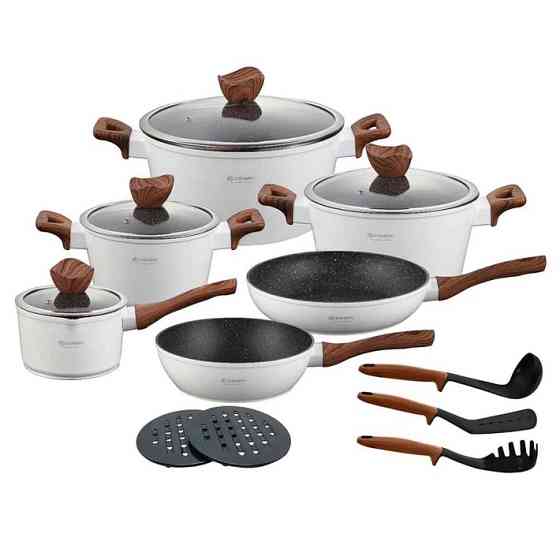 Набор кухонной посуды Edenberg EB-5622 с антипригарным мраморным покрытием из 15 предметов VU-53 Львов