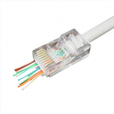 Конектор Cablexpert RJ45 cat.5e UTP 8P8C (сквозное отв., позолоч. конт.) 50 шт (LC-PTU-01/50) Вінниця - фото 1