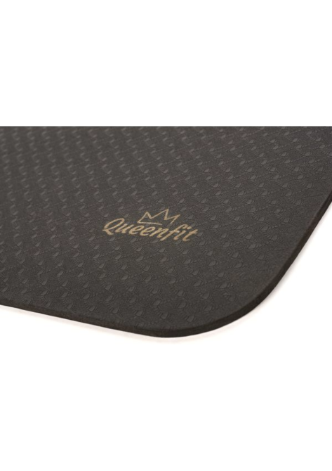 Йога-мат Queenfit Mandala TPE 5 мм черный с золотым Киев - изображение 8