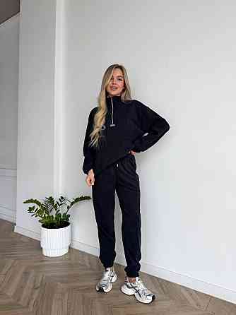 Женский стильный повседневный костюм двойка трикотажный ольвет Синий, 46/48 Одесса