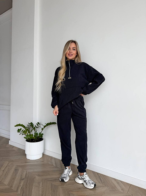 Женский стильный повседневный костюм двойка трикотажный ольвет Синий, 46/48 Одесса - изображение 5