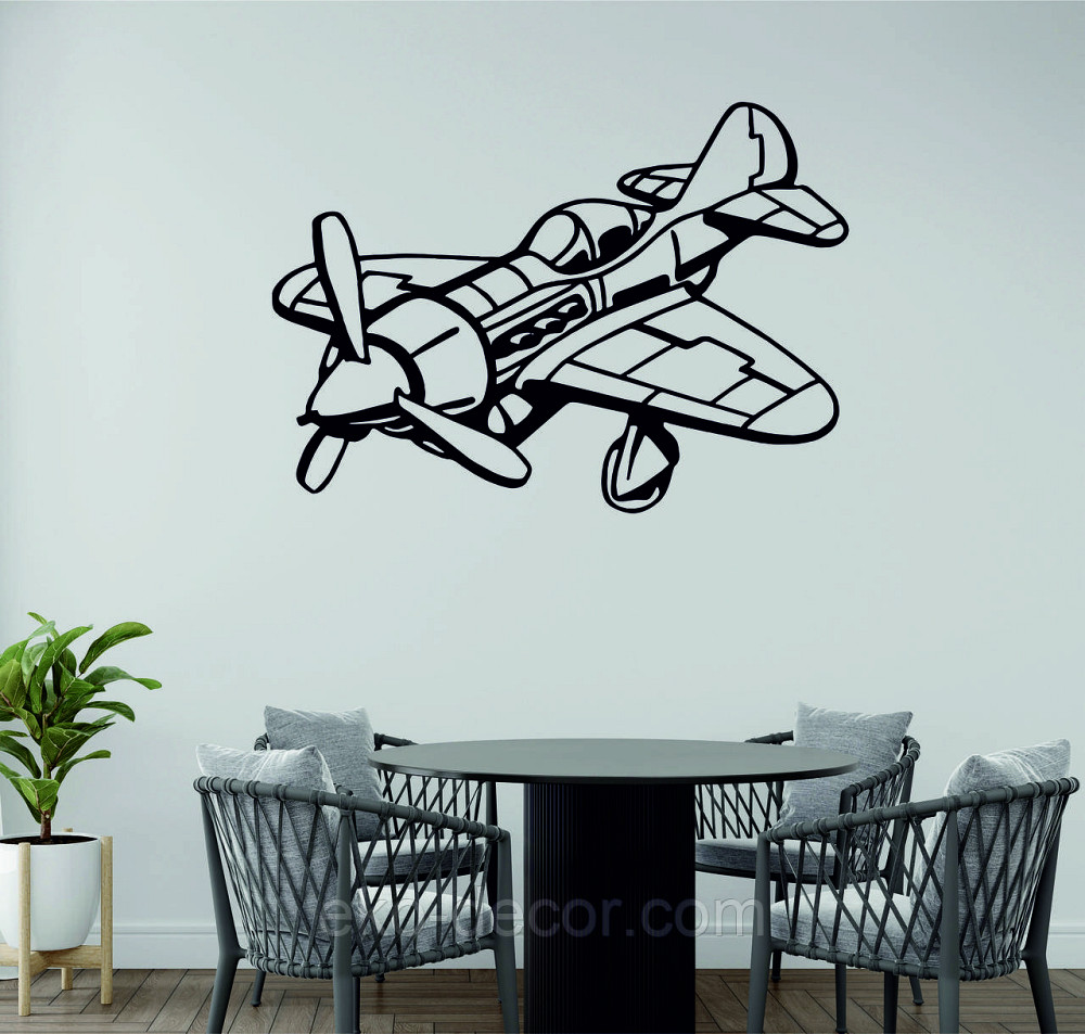 Декоративное настенное Панно «Самолет», Декор на стену 70*49, Черный Киев - изображение 3