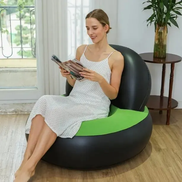 Складной надувной диван / Бескаркасный пуфик/ Портативное складное кресло для дома, дачи, туризма и отдыха Коломия - фото 3