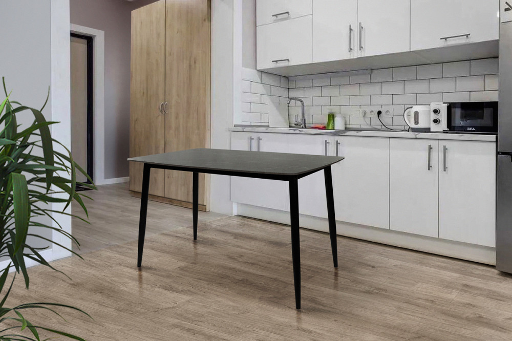 Стіл КИПАРИС 120*80, чорний/ чорний мармур Київ - фото 1