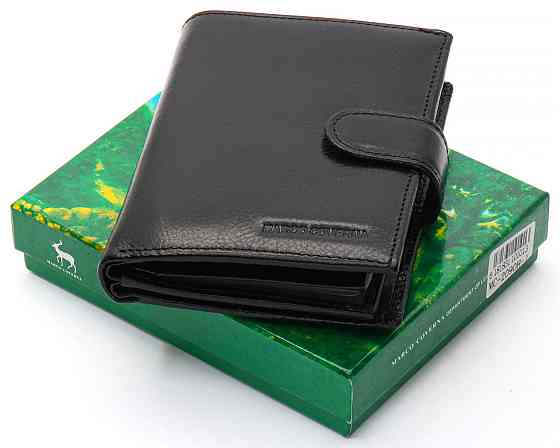 Чорне чоловіче портмоне з натуральної шкіри з відділенням під автодокументи Marco Coverna MC-2090H-1 Київ