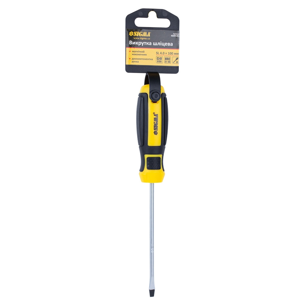 Sigma Отвертка шлицевая SL 4.0×100мм CrV Mega SIGMA (4009181) Коломыя - изображение 4
