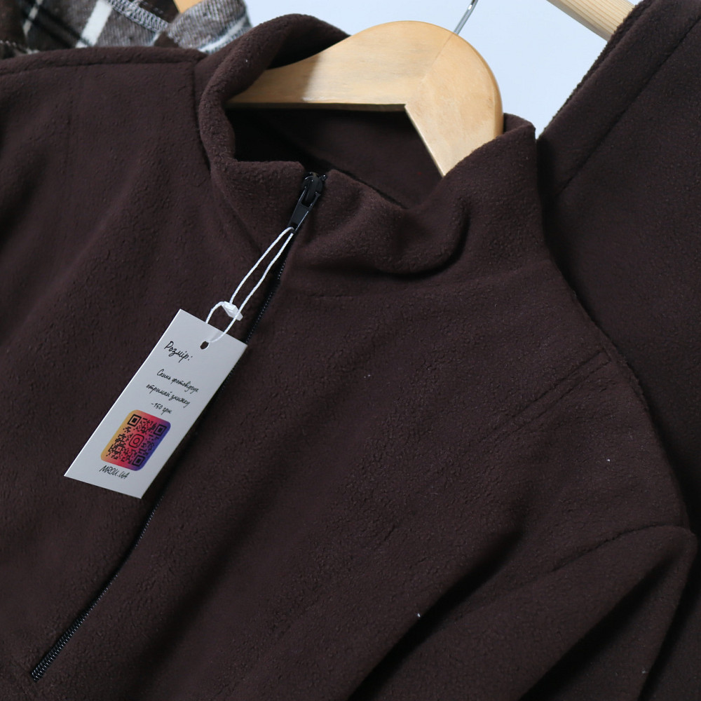 Флісовий дитячий коричневий костюм трійка  (худі+джоггери+сорочка в клітинку) Кам'янець-Подільський - фото 4