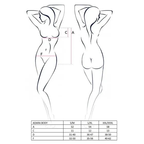 Боді монокіні Passion ADARA BODY L/XL, black Львів