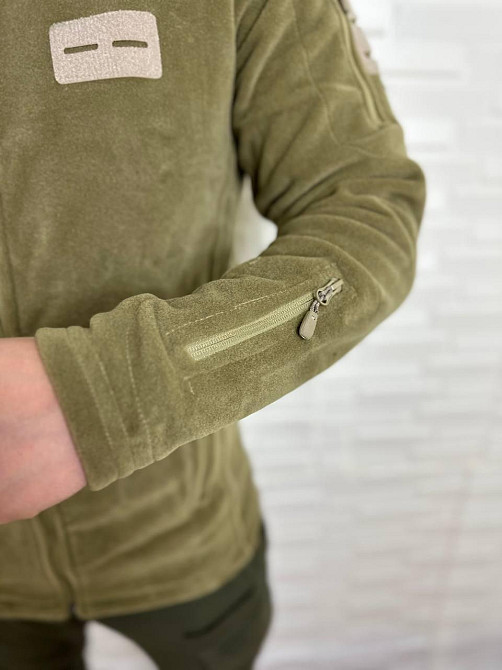 Чоловіча флісова кофта Flas Polar з велкро під шеврони та патчі Пісочний, 2XL Київ - фото 5