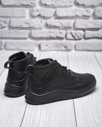 Чоловічі стильні черевики з натуральної шкіри ДЕМИ 999 черная кожа байка Харків