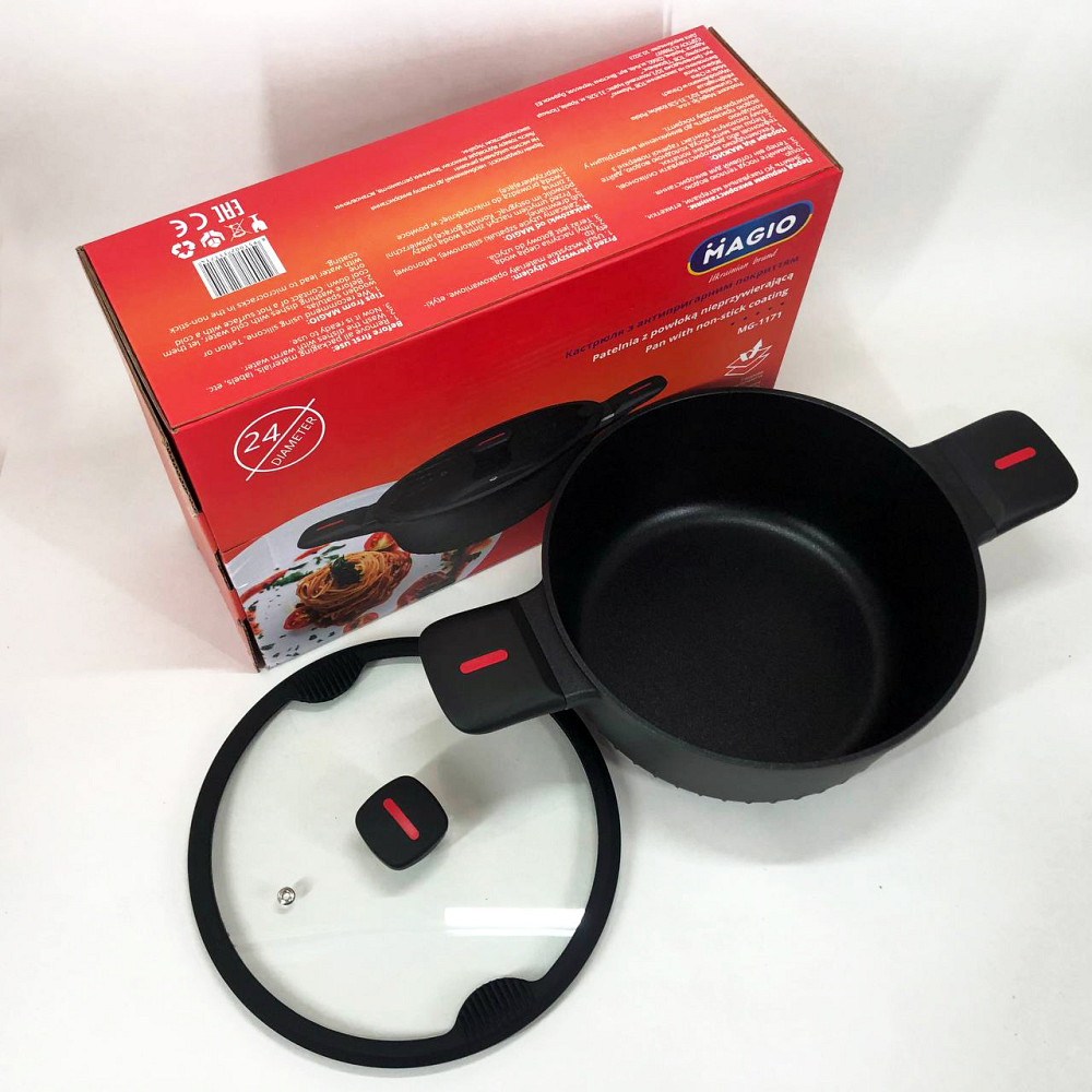 Кастрюля Magio MG-1171 Литая антипригарная 5л 24 см TA-60 Львов - изображение 7