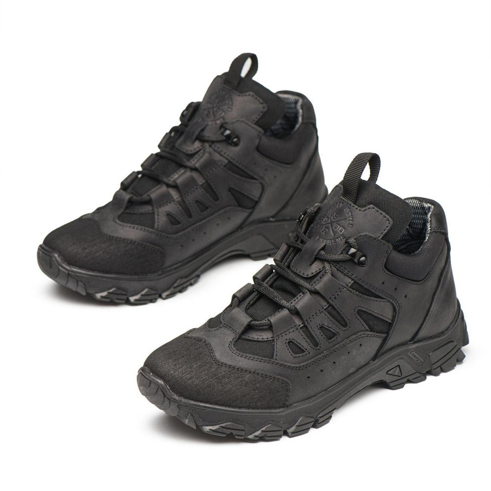 Зимові тактичні кросівки шкіра, на теплому гортексу , колір чорний 45 (30) Харків - фото 2