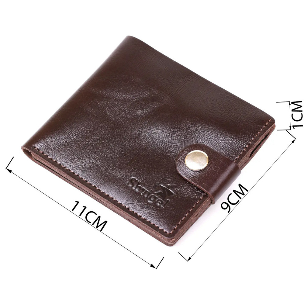 Кожаное мужское портмоне Shvigel 16443 Коричневый Киев - изображение 4