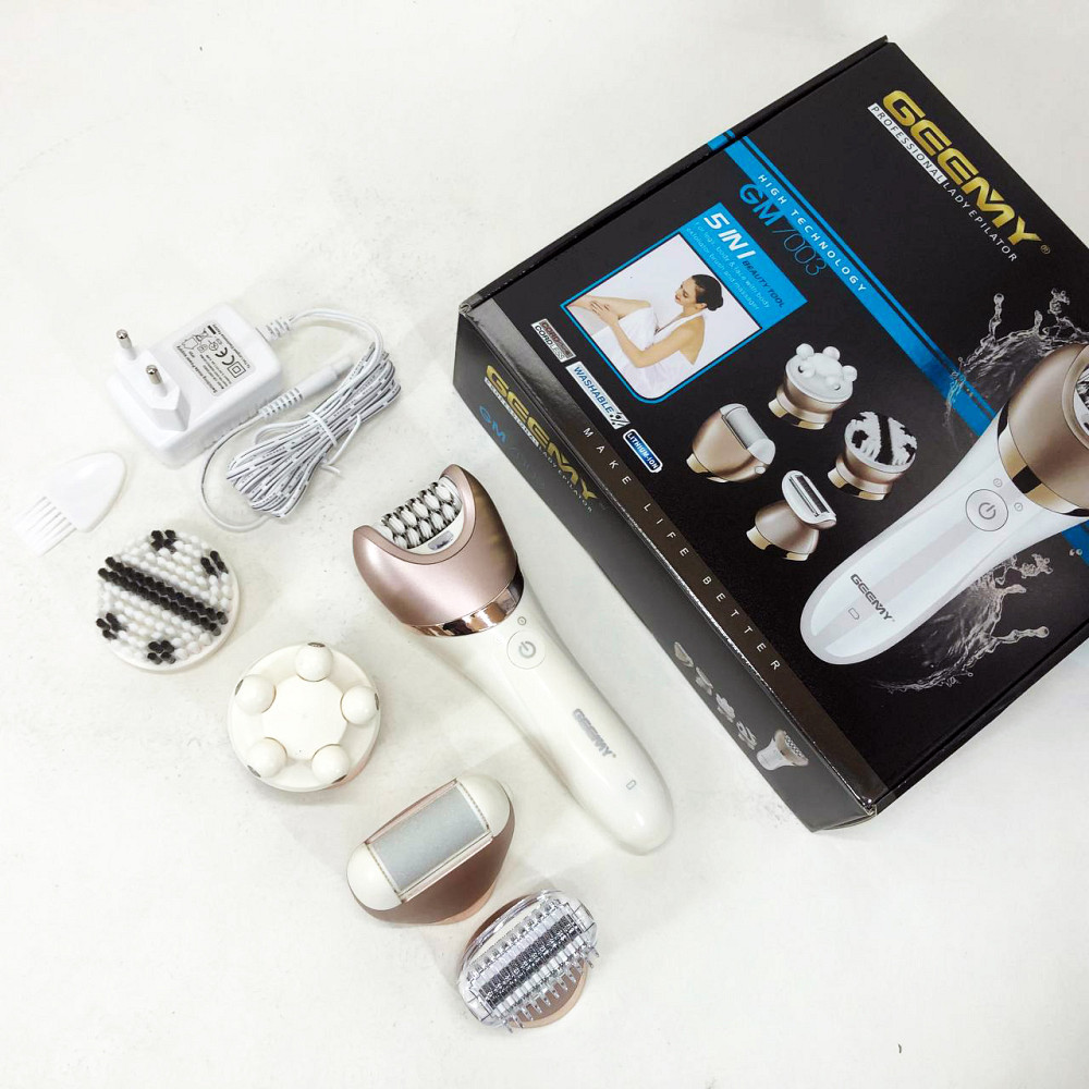 Эпилятор для ног с ионизацией GEMEI GM-7003, Триммер женский для лица и бикини Пилка рук и ног JW-78 Львов - изображение 5