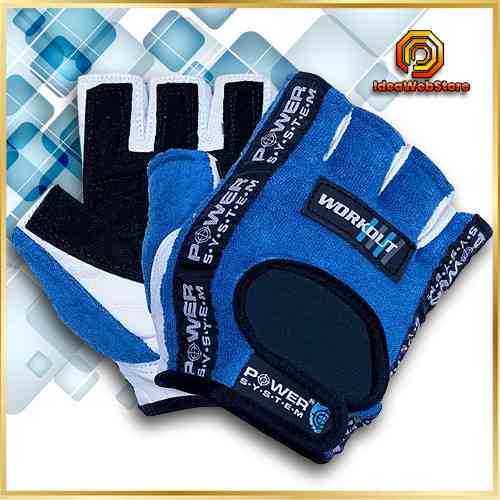 Спортивные перчатки для фитнеса и тренировок Надёжная защита рук PowerSystem Workout Синие размер XXL Киев