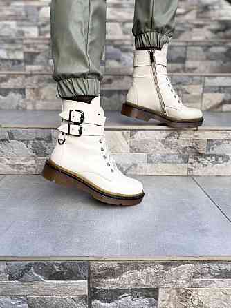 Без бренда Черевики жіночі M.KRAFT бежеві натуральна шкіра зима висота 15 см (4278) 37р.38р.39р Коломыя