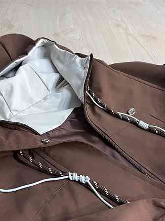 Куртка женская YZY 30281 ветровка с капюшоном оверсайз one size, коричневый, one size Киев