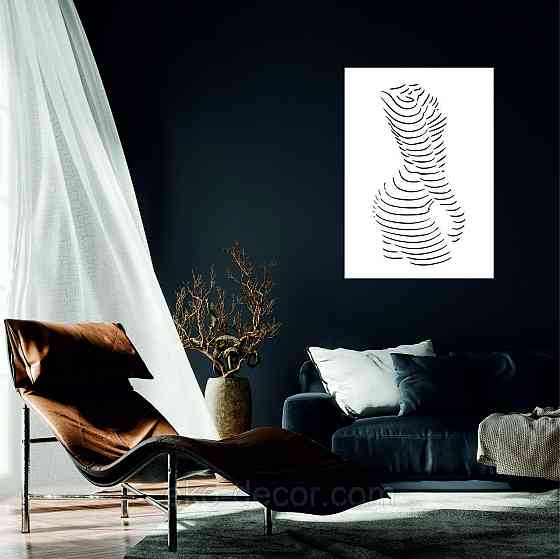 Декоративное настенное Панно «Силуэт женщины», Декор на стену 50*35 см, Белый Киев