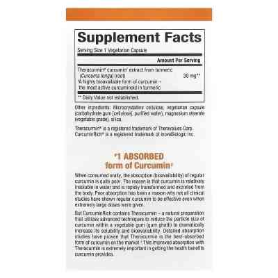 Травы Natural Factors Экстракт куркумина, теракурмин, 30 мг, CurcuminRich, Theracurmin, 30 (NFS-04542) Винница