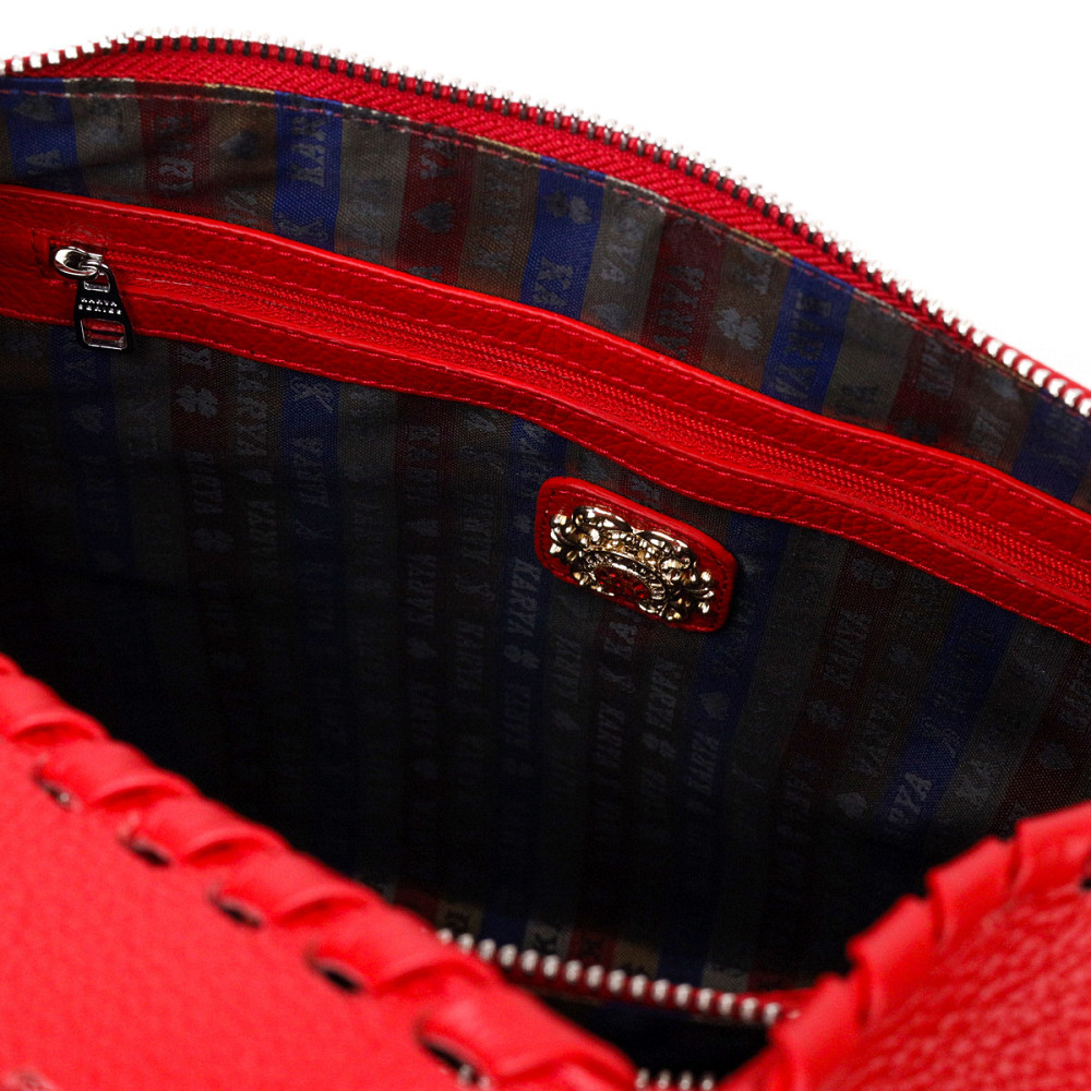 Вмістка жіноча сумка KARYA 20849 шкіряна Червоний Київ - фото 7