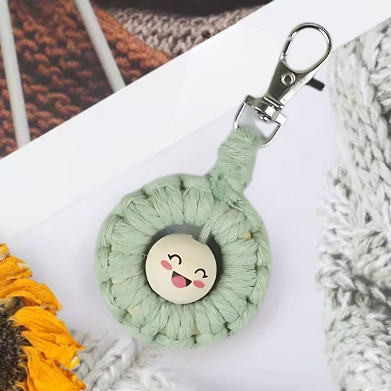 Набір макраме для творчості та ручного в'язання брелока для ключів або аксесуарів 10х5см, зелений Кам'янець-Подільський