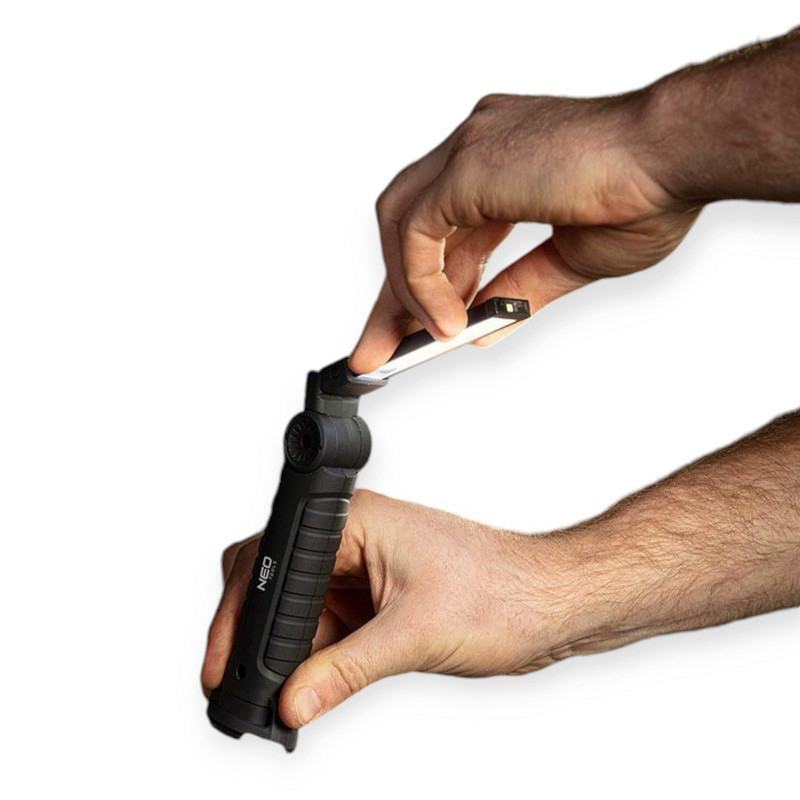 Ліхтар багатофункціональний 1 cob 3w + cob, акб 1200 мач, магніт, зачіп, usb складаний Neo Tools інспекційний Мукачево - фото 4