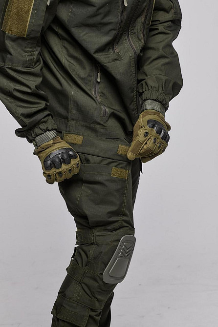 Военные мужские летние брюки хаки усиленные, полевые пштан рип стоп с липучками с наколенниками Львов - изображение 6