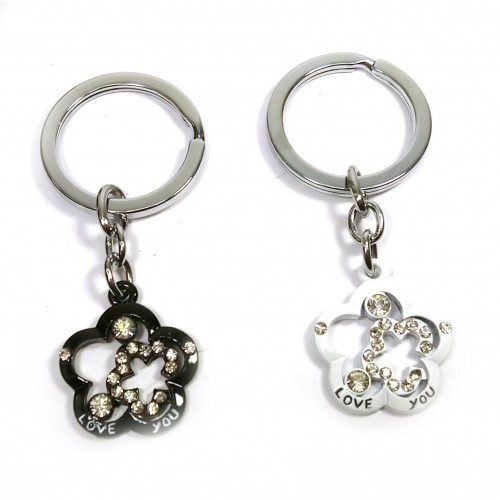 Брелок для закоханих чорно-білі Квіти Київ - фото 1