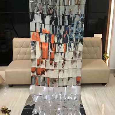 Дождик для фотозоны кубиками на стену 2 м на 1 м серебристый Киев