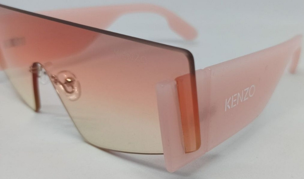 Брендовые модные женские очки маска розовые бежевые с градиентом. Киев - изображение 6