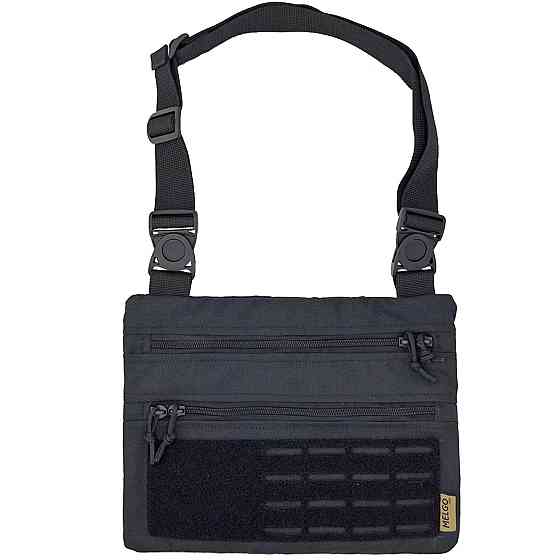 Тактична однолямкова сумка на плече , Чорна Poly-Cordura 900 D Київ