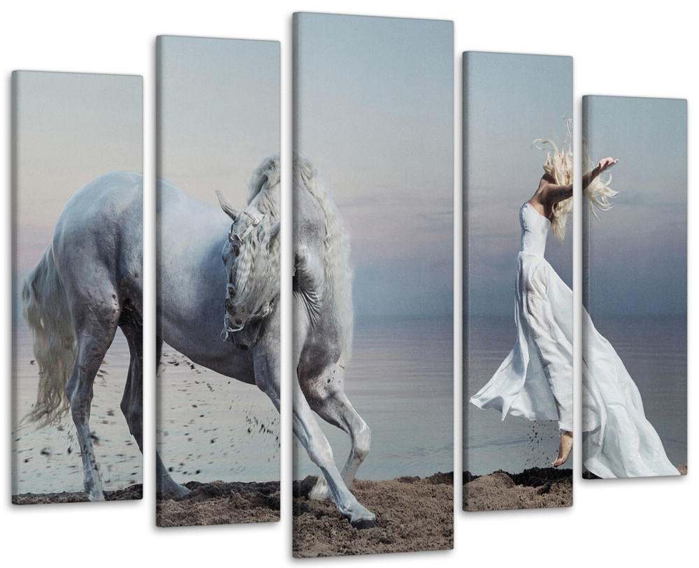 Модульная картина Лошадь и Девушка Art-298_5 ( 80х118см ) 115x170 см Киев - изображение 1