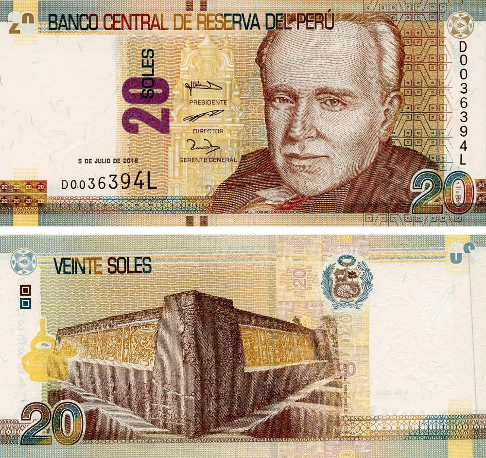 Перу / Peru 20 Soles 2018 Pick 193b UNC Полтава - изображение 1