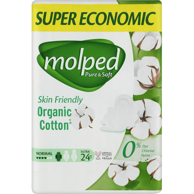 Гигиенические прокладки Molped Pure&Soft Normal 4 капли 24 шт. (8690536829026) Винница - изображение 1