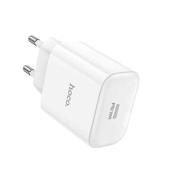 Мережевий зарядний пристрій HOCO C76A Pro Majestic single port PD30W charger White (6942007616300 ) Київ